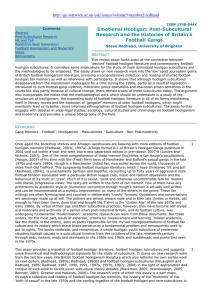 Emotional Hooligan: Post-Subcultural Research and the Histories of Britain’s