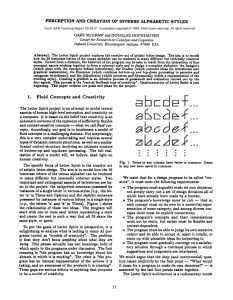 PERCEPTION AND  CREATION OF  DIVERSE ALPHABETIC