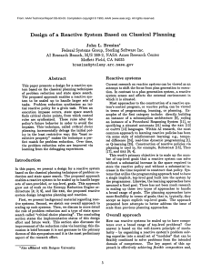 Design of a Reactive System Based on Classical Planning