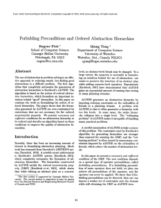 Forbidding Preconditions  and Ordered Abstraction  Hierarchies