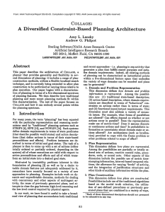 A  Diversified Constraint-Based Planning Architecture