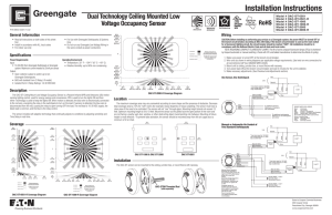 Installation Instructions Dual Technology Ceiling Mounted Low Voltage Occupancy Sensor