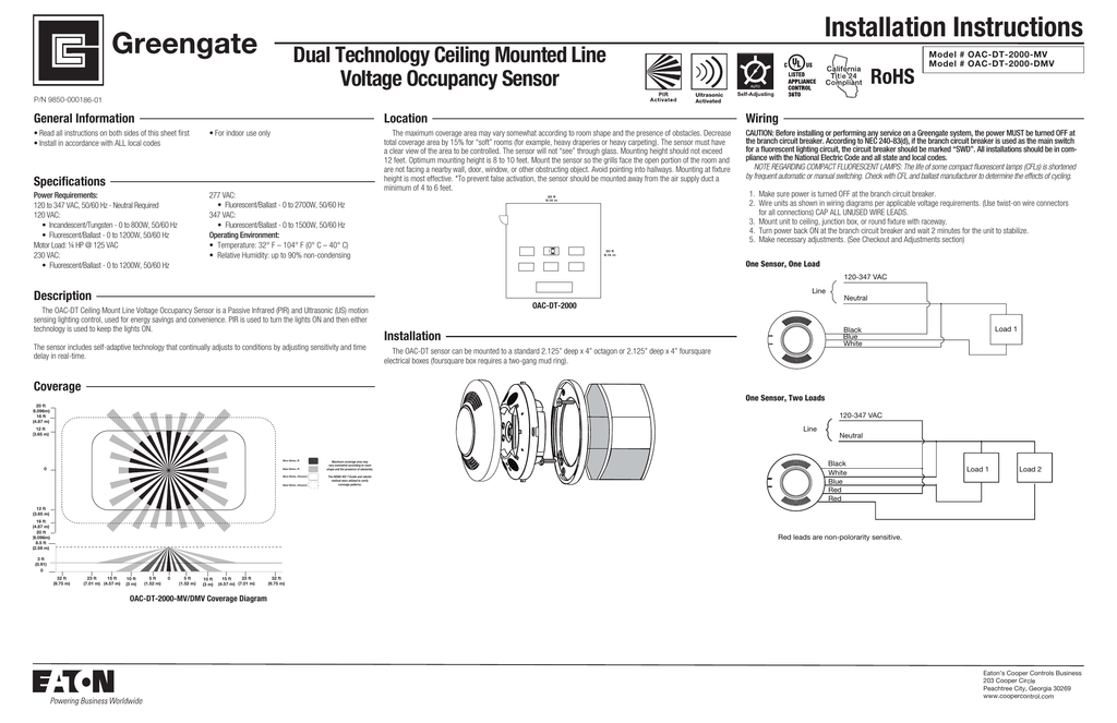 Ceiling Mounted Vacancy Sensor Wiring Diagram