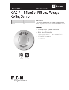 OAC-P – MicroSet PIR Low Voltage Ceiling Sensor Technical Data Overview