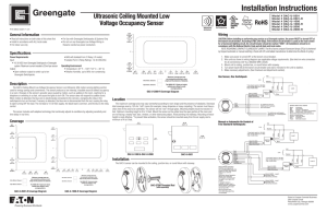 Installation Instructions Ultrasonic Ceiling Mounted Low Voltage Occupancy Sensor