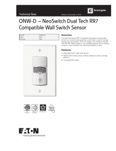 ONW-D – NeoSwitch Dual Tech RR7 Compatible Wall Switch Sensor Technical Data Overview
