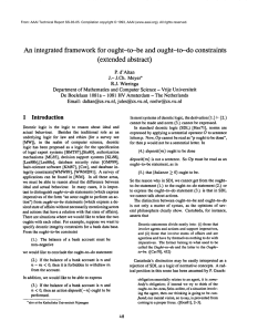An integrated framework for  ought-to-be and ought-to-do constraints (extended abstract) Meyer*