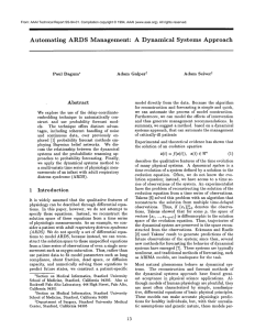 Automating ARDS  Management: A  Dynamical Systems