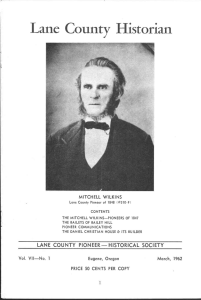 Lane County Historian MITCHELL WILKINS
