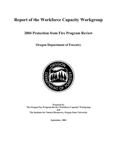 Report of the Workforce Capacity Workgroup Oregon Department of Forestry