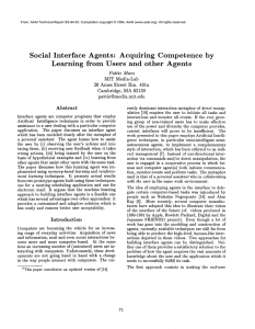 Social Interface Agents: Acquiring