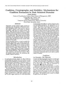 Coalition, Cryptography, and  Stability: Mechanisms  for