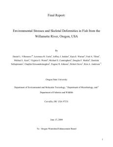 Final Report: Environmental Stresses and Skeletal Deformities in Fish from the