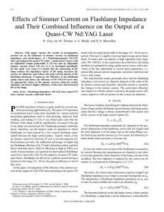 Effects of Simmer Current on Flashlamp Impedance Quasi-CW Nd:YAG Laser