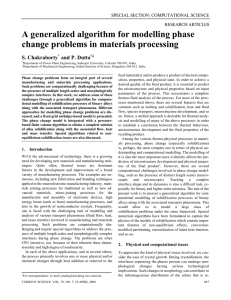 A generalized algorithm for modelling phase change problems in materials processing