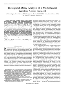 Throughput-Delay Analysis of a Multichannel Wireless Access Protocol , Senior Member, IEEE