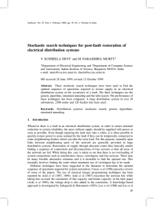 Stochastic search techniques for post-fault restoration of electrical distribution systems