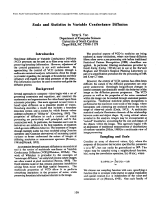 Scale  and  Statistics in  Variable  Conductance Diffusion
