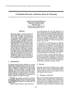 A  Decision-Theoretic Abductive Basis for  Planning*