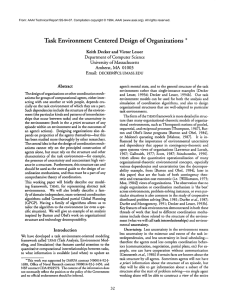Task Environment Centered Design  of  Organizations  *