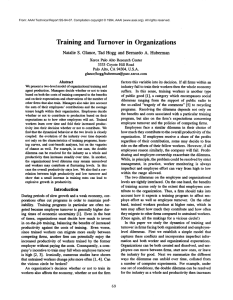 Training  and Turnover in  Organizations