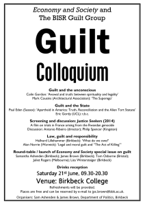 Guilt Colloquium  Economy and Society and