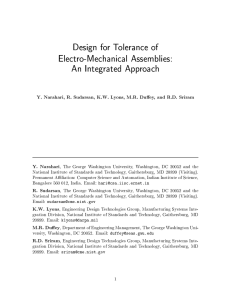 Design for Tolerance of Electro-Mechanical Assemblies: An Integrated Approach