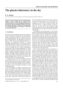 The E. SPECIAL SECTION: SOLAR PHYSICS