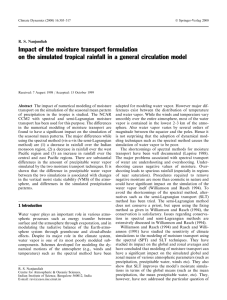 Impact of the moisture transport formulation