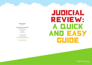 JUDICIAL REVIEW: A QUICK AND EASY