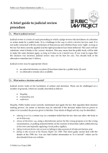 A brief guide to judicial review procedure