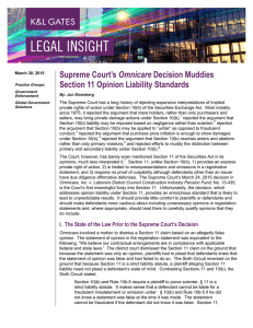 Omnicare Section 11 Opinion Liability Standards