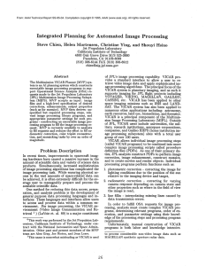 Integrated Planning for  Automated  Image  Processing