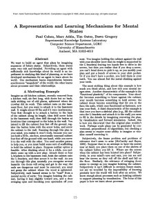 A  Representation and  Learning Mechanisms  for  Mental States