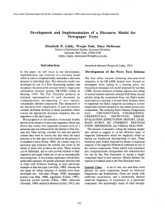 Development and  Implementation of  a  Discourse Model  for