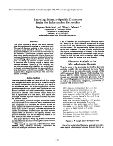 Learning  Domain-Specific Discourse for  Information Extraction