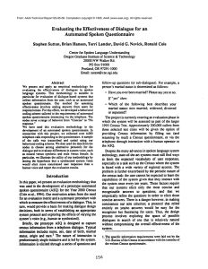 Evaluating the  Effectiveness  of  Dialogue for ... Automated Spoken Questionnaire