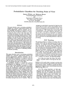 Probabilistic Classifiers for  Tracking  Point  of  View