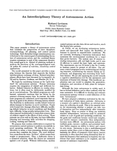 An  Interdisciplinary Theory  of  Autonomous Action Richard  Levinson