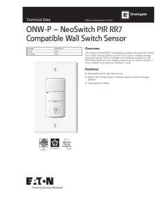ONW-P – NeoSwitch PIR RR7 Compatible Wall Switch Sensor Technical Data Overview