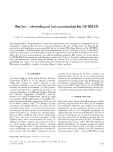 Surface meteorological instrumentation for BOBMEX
