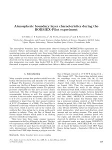 Atmospheric boundary layer characteristics during the BOBMEX-Pilot experiment