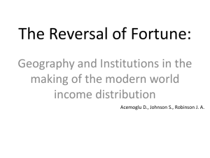 The Reversal of Fortune: Geography and Institutions in the income distribution
