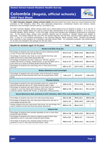 Colombia  (Bogotá, official schools) 2007 Fact Sheet