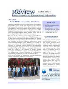 New EHHS Student Cohort in the Bahamas In this issue: