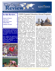 In this Review…  EHHS Expands Education Abroad Programs April 2011
