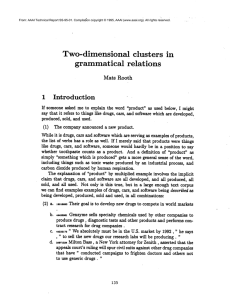 Two-dimensional clusters in grammatical  relations