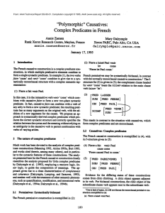 &#34;Polymorphic&#34; Causatives: Complex Predicates  in  French