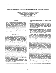 Characterizing an  Architecture  for  Intelligent, Reactive  Agents