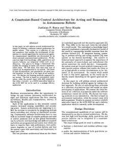 A  Constraint-Based Control  Architecture in  Autonomous  Robots